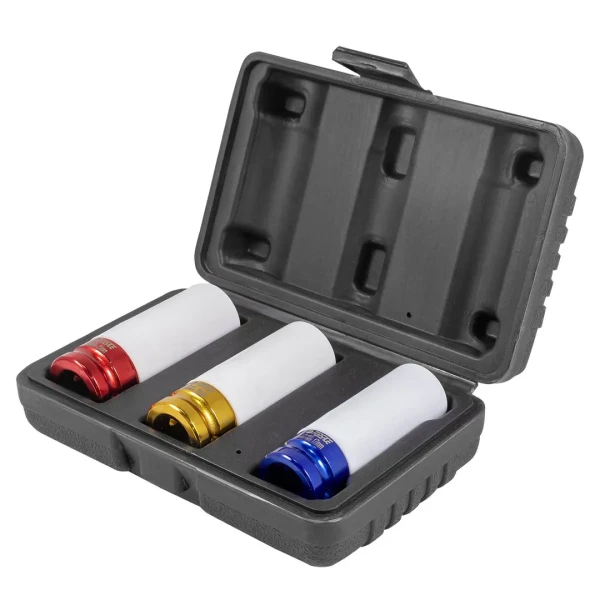 Набор головок ударных для литых дисков в защитном кожухе 3пр.(17, 19, 21мм), в кейсе