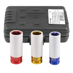 Набор головок ударных для литых дисков в защитном кожухе 3пр.(17, 19, 21мм), в кейсе