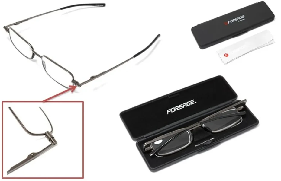 Очки для чтения (+1.50, металлическая оправа), в пластиковом футляре