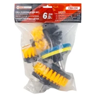 Набор сменных щеток для уборки/химчистки под шуруповерт 6пр: кругл.90х75мм,плоск.50х25мм,100х25мм,120х25мм,насадка под диски 100мм,диски 100мм