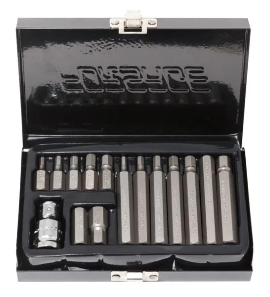 Набор бит HEX с битодержателем,15пр. 1/2''(L:30/75мм,4-8,10,12мм)