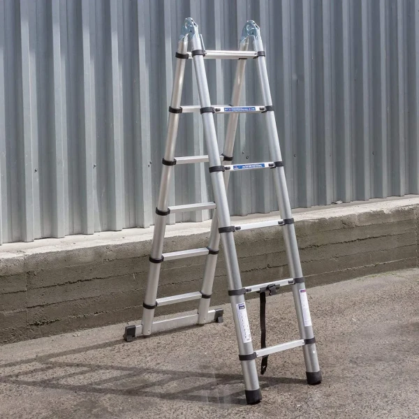 Лестница-стремянка телескопическая алюм. бытовая 1.9+1.9м (6+6 ступ.)