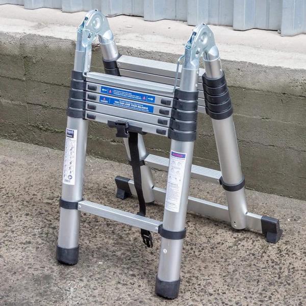 Лестница-стремянка телескопическая алюм. бытовая 1.9+1.9м (6+6 ступ.)