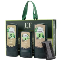 Набор мужской косметики по уходу за волосами и бородой (гребень.шампунь.гель.бальзам)