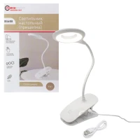 Светильник светодиодный настольный ''прищепка''(5В,3Вт,120Лм,4000К,1200mah,белый)
