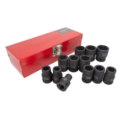 Набор головок ударных, 12пр., 1/2''6гр.(10,12,13,14,15,16,17,18,19,21,22,24мм),в метал. кейсе