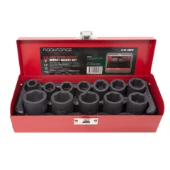 Набор головок ударных, 12пр., 1/2''6гр.(10,12,13,14,15,16,17,18,19,21,22,24мм),в метал. кейсе