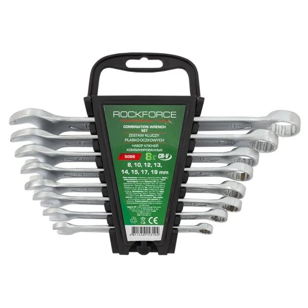 Набор ключей комбинированных 8пр. (8, 10, 12-15, 17, 19мм) на пластиковом держателе