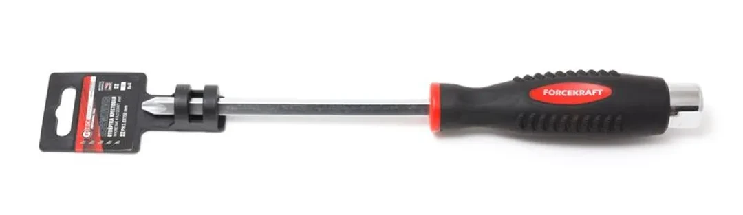 Отвертка крестовая силовая магнитная ''Profi''S2 PH1.0х80мм, на пластиковом держателе