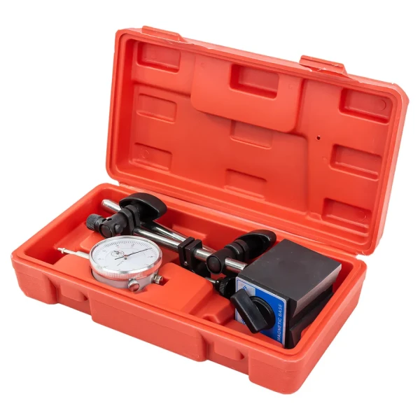 Индикатор часового типа с магнитной стойкой (0-10мм, погрешность-0,01мм), в кейсе