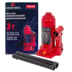 Домкрат бутылочный 3т с клапаном (h min-180мм, h max-345мм, ход штока-115мм, ход винта-50мм)