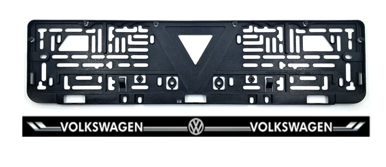 Рамка номера с черной планкой VOLKSWAGEN