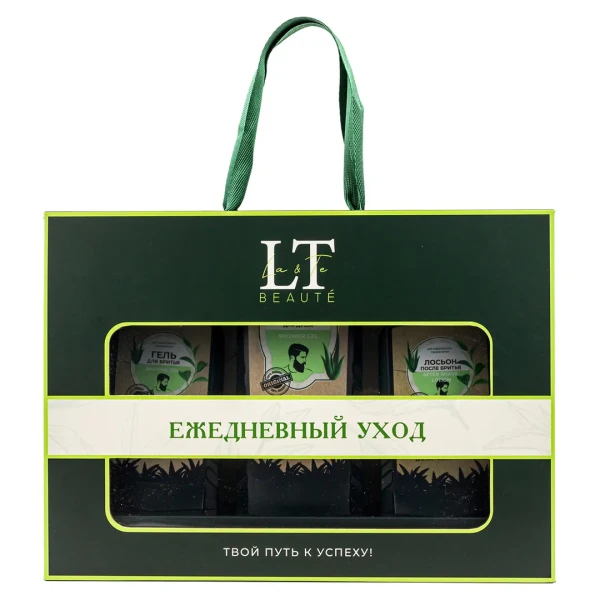 Набор мужской косметики ''Ежедневный уход''(лосьон.гель для душа.гель для бритья.рукавица)