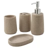 Набор для ванной комнаты 4пр. (мыльница, дозатор для мыла, подставка для зубных щеток, подставка для косметических аксессуаров)