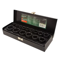 Набор головок ударных, 15пр. 1/2''6гр.(10,12,13,14,15,17,19,21,22,24,27,30,32мм.вороток Г-образный),в ложементе