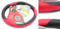 Чехол руля кожа 9731 blk/red-М (10000220)