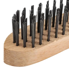 Щетка по металлу ручная в усиленном деревянном корпусе (проволока из нержавеющей стали, 6x15рядов)