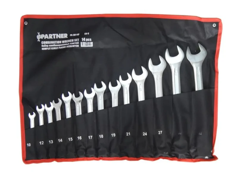 Набор ключей комбинированных, 14пр.(10, 12-19, 21, 24, 27, 30, 32мм), на полотне