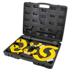 Стяжка пружин с 3-мя парами захватов и пластиковыми накладками, 7пр.(раб. диапазон:80-317мммм, диаметры захватов: 80/110/165 мм),в кейсе