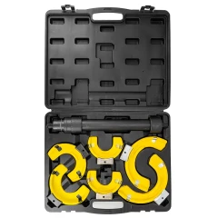 Стяжка пружин с 3-мя парами захватов и пластиковыми накладками, 7пр.(раб. диапазон:80-317мммм, диаметры захватов: 80/110/165 мм),в кейсе