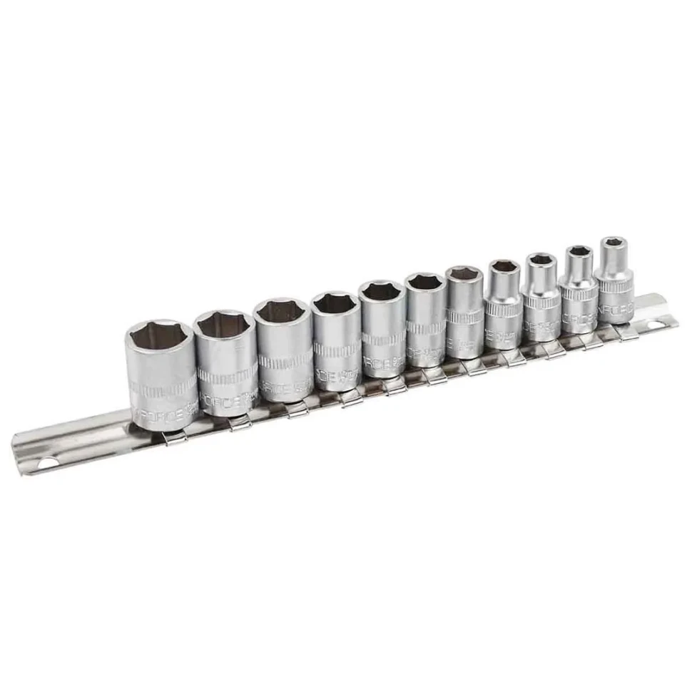 Набор головок 11пр. 1/4''6 гр.(4,5,5.5,6-13мм) на планке
