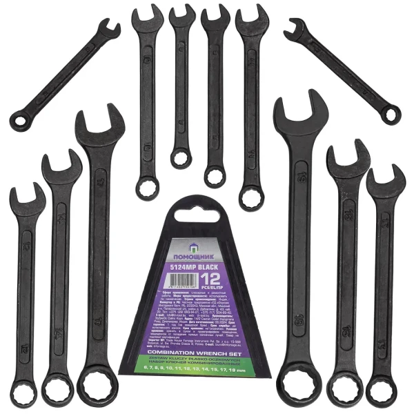 Набор ключей комбинированных 12 пр. (6-15,17,19мм), в пластиковом держателе