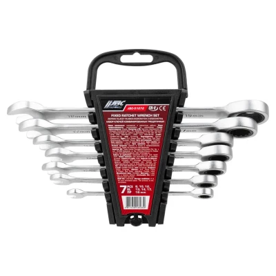 Набор ключей комбинированных трещоточных 7пр. (8,10,12-14,17,19мм) в пластиковом держателе