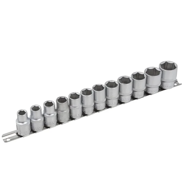 Набор головок 12пр. 1/2''6гр.(10-19,22,24мм), на планке