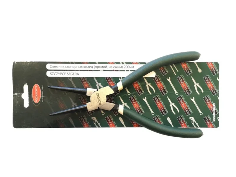 Съемник стопорных колец прямой на сжим(L-230мм),в блистере