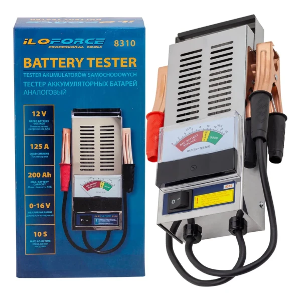 Тестер аккумуляторных батарей аналоговый 12V, 125A, 200Ah