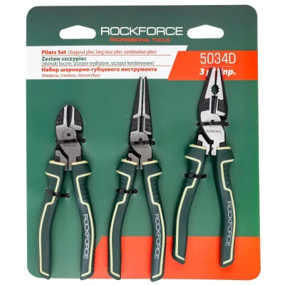 Набор шарнирно-губцевого инструмента,3пр. (бокорезы,утконосы,плоскогубцы),на блистере