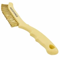 Щетка по металлу ручная в пластиковом корпусе (латунная проволока, 2x19рядов)