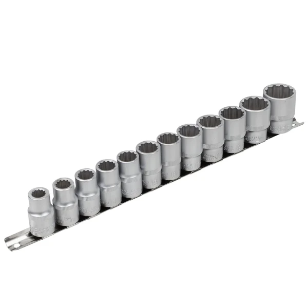 Набор головок 12пр. 1/2''12гр.(10-19,22,24мм), на планке