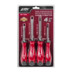 Набор отверток силовых магнитных 4пр (SL5.5x75мм, SL6.5x100мм, РН1х75мм, РН2х100мм), в блистере