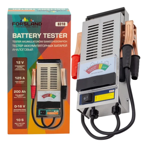 Тестер аккумуляторных батарей аналоговый 12V, 125A, 200Ah
