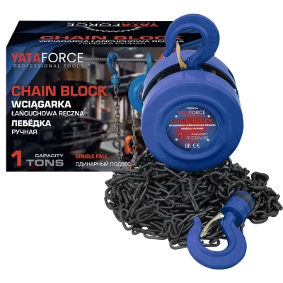 Лебедка механическая(таль) подвесная с фиксацией цепи натяжения, 1т (длина цепи - 3м)
