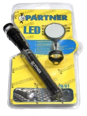 LED Телескопический фонарь с магнитом (3 светодиода+зеркало)