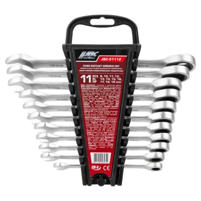 Набор ключей комбинированных трещоточных, 11пр. (8,10,11,12,13,14,15,16,17,18,19мм) в пластиковом держателе