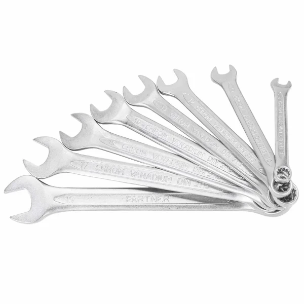 Набор ключей комбинированных, 8пр (8, 10, 12, 13, 14, 15, 17, 19мм),в пластиковом держателе