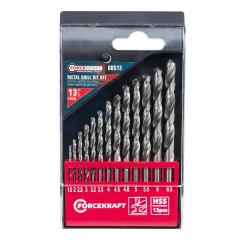 Набор сверл по металлу HSS, 13пр.(1.5/2/2.5/3/3.2/3.5/4/4.5/4.8/5/5.5/6/6.5мм), в пластиковом футляре