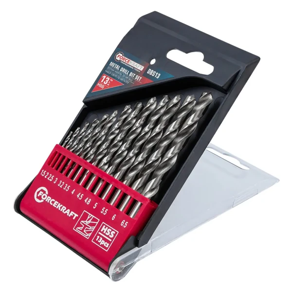 Набор сверл по металлу HSS, 13пр.(1.5/2/2.5/3/3.2/3.5/4/4.5/4.8/5/5.5/6/6.5мм), в пластиковом футляре