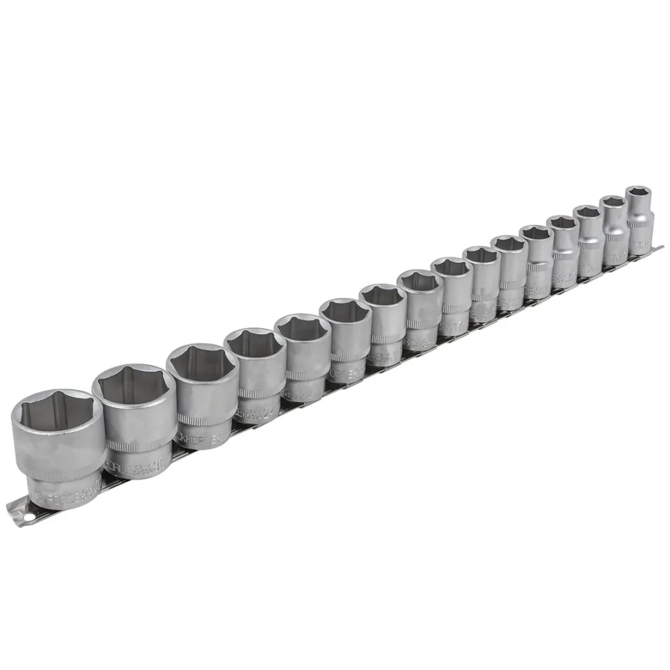 Набор головок 16пр. 1/2''6гр.(10-19,21,22,24,27,30,32мм), на планке