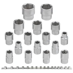 Набор головок 16пр. 1/2''6гр.(10-19,21,22,24,27,30,32мм), на планке