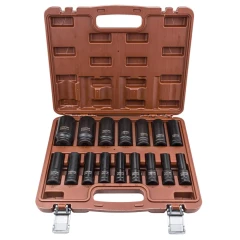 Набор головок ударных глубоких 16пр. 1/2'' 6гр.(10-19,21,22,24,27,30,32мм)в кейсе