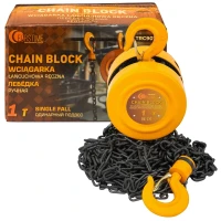 Лебедка механическая(таль) подвесная с фиксацией цепи натяжения, 1т (длина цепи - 3м)