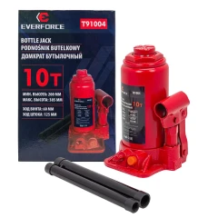 Домкрат бутылочный 10т с клапаном (h min 200мм, h max 385мм, ход штока-125мм, ход винта-60мм)