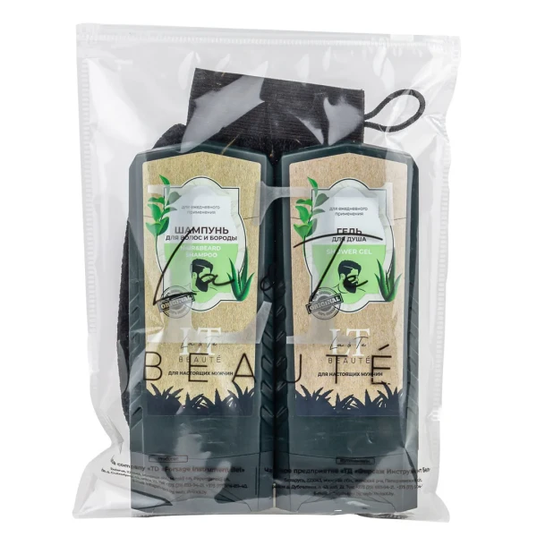 Набор( шампунь.гель для душа.мочалка -рукавица.пакет 20*25)