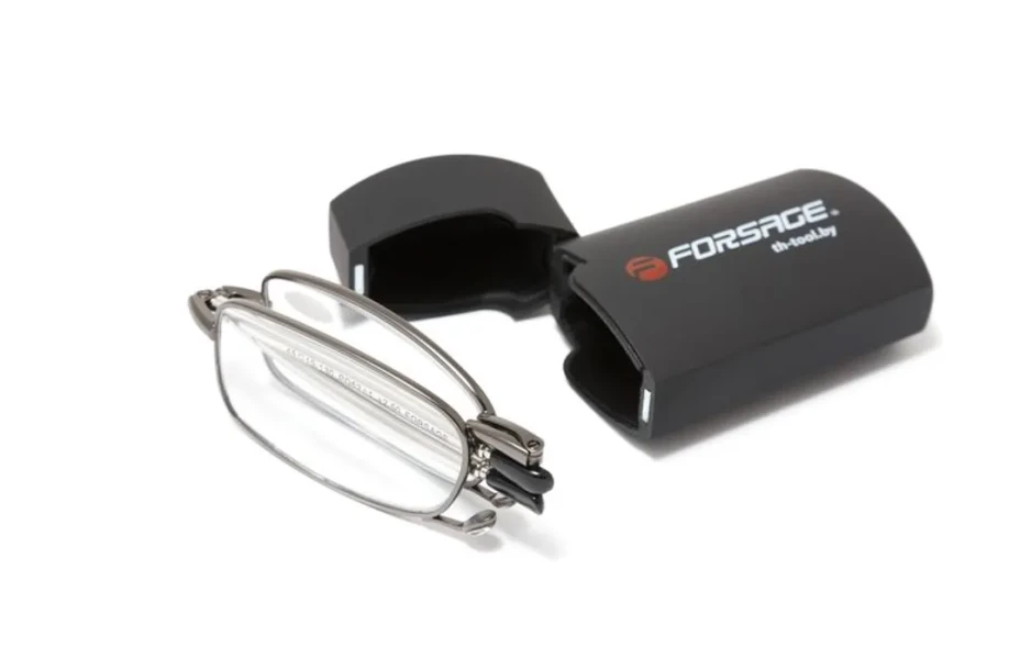 Очки для чтения компактные (+1.00, металлическая оправа), в пластиковом футляре