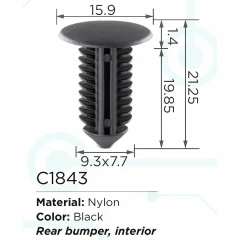 Клипса для крепления внутренней обшивки а/м Рено пластиковая (100шт/уп.)