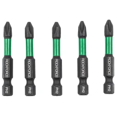 Биты торсионные магнитные крестовые РН2х50мм, 1/4''(5шт.), в блистере